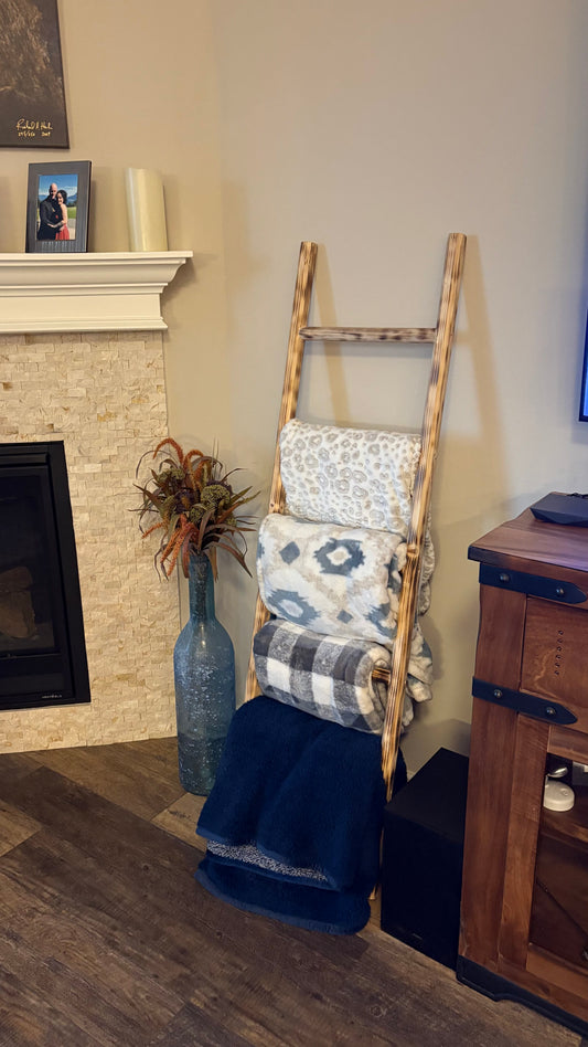 The Charred Slant | Custom Handcrafted Blanket Ladder